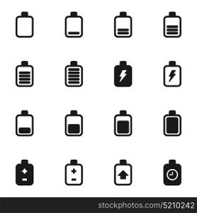 Set of icons on a theme battery. Vector illustration