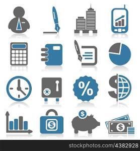 Set of icons on a theme business. A vector illustration