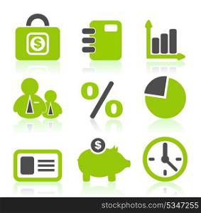 Set of icons on a theme business. A vector illustration