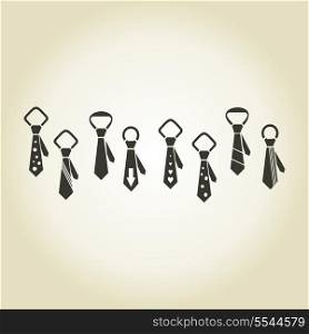 Set of icons on a theme clothes tie, a vector illustration