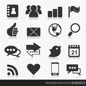 Set of icons on a theme communication. A vector illustration