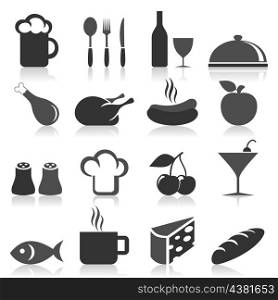 Set of icons on a theme food. A vector illustration