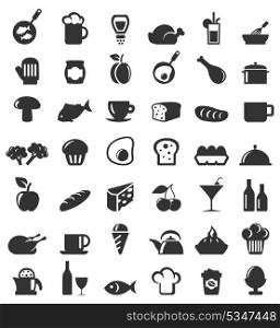 Set of icons on a theme food. A vector illustration