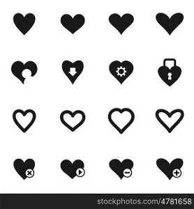 Set of icons on a theme heart. Vector illustration