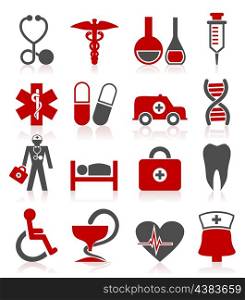 Set of icons on a theme medicine. A vector illustration