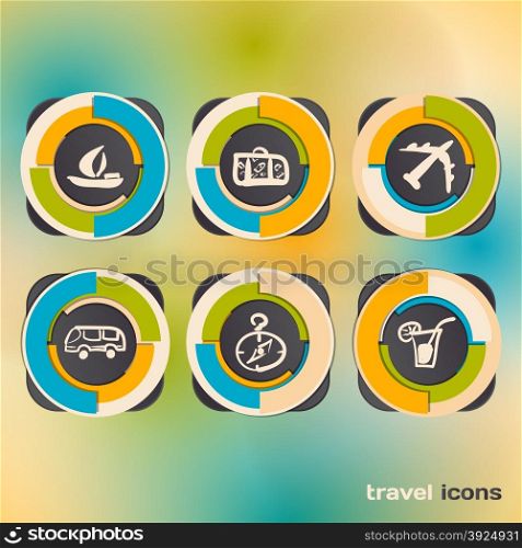 Set of icons on a theme of travel