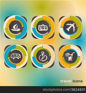 Set of icons on a theme of travel