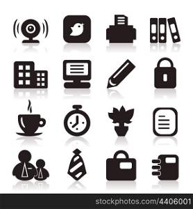 Set of icons on a theme office. A vector illustration