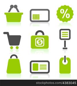 Set of icons on a theme sale. A vector illustration