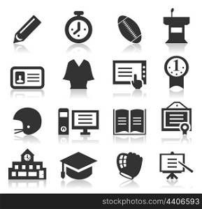 Set of icons on a theme school. A vector illustration