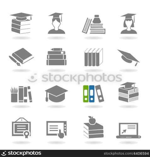 Set of icons on a theme school. A vector illustration