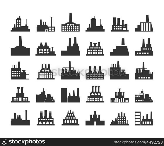 Set of icons on a theme the industry. A vector illustration