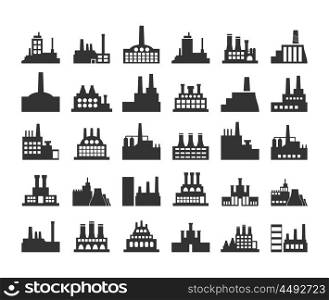 Set of icons on a theme the industry. A vector illustration