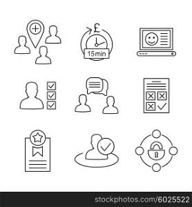 Set of icons on a theme the user. Vector illustration