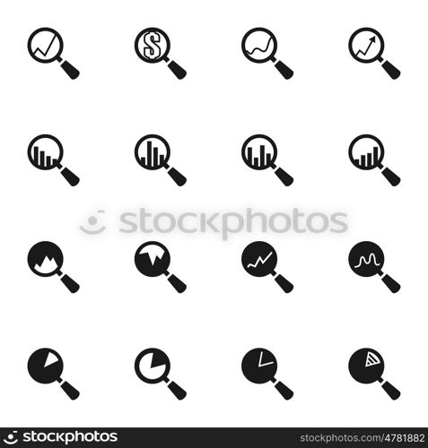 Set of icons on the topic of zoom. Vector illustration