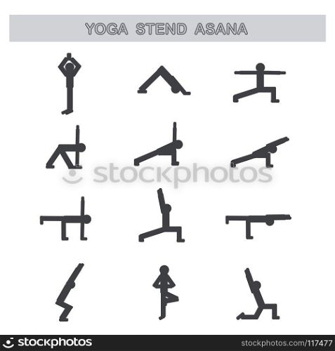 Set of icons. Poses yoga asanas.. Set of icons. Poses yoga asanas.  
