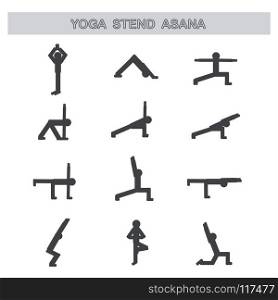 Set of icons. Poses yoga asanas.. Set of icons. Poses yoga asanas.  
