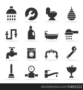 Set of icons sanitary technicians. A vector illustration