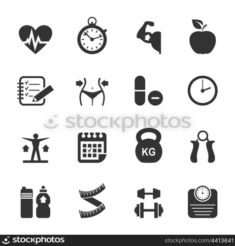 Set of icons sports medicine. A vector illustration