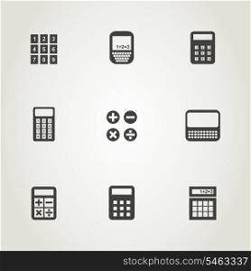 Set of icons the calculator. A vector illustration
