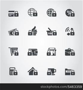 Set of icons the lock. A vector illustration