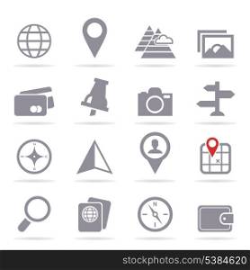 Set of icons travel. A vector illustration