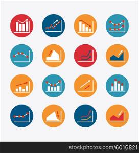 Set of icons with charts and diagrams