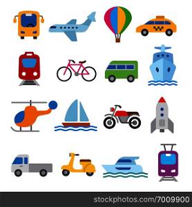 set of illustrations for concept icons of transport. transport icons set