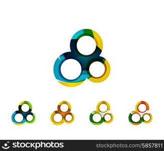 Set of infinity concepts, loop logo designs. Modern color flowing wave design on white