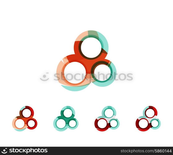 Set of infinity concepts, loop logo designs. Modern color flowing wave design on white