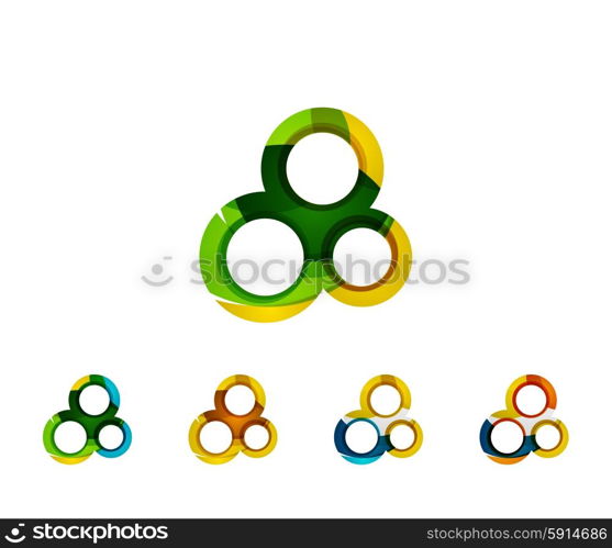 Set of infinity concepts, loop logo designs. Modern color flowing wave design on white