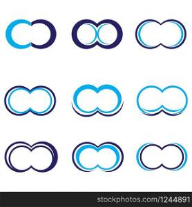 set of infinity icon logo vector