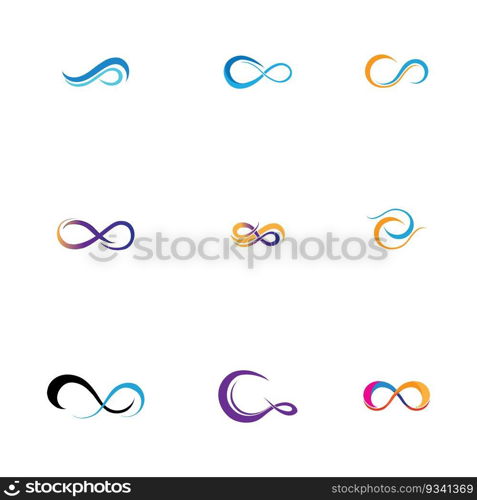 set of Infinity Vector icon illustration Logo and symbol template design