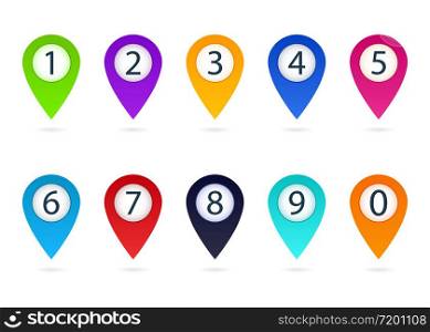 Set of infograph numbers. Bullet point icons. Infographic of arrows and circles. 3d pointers. 20 gradient buttons for list, promotion, flyer. Color shapes, bubbles, tags, signs for interface. Vector.. Set of infograph numbers. Bullet point icons. Infographic of arrows and circles. 3d pointers. 20 gradient buttons for list, promotion, flyer. Color shapes, bubbles, tags, signs for interface. Vector