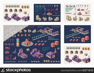 Set of infographic elements for urban and industrial theme