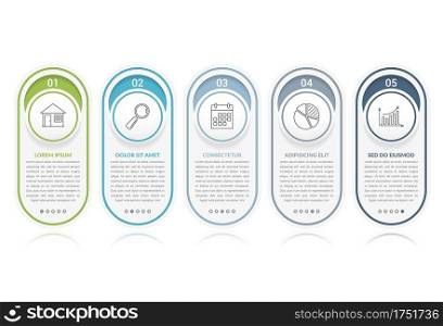 Set of infographic elements with numbers, line icons and place for your text, vector eps10 illustration. Infographic Elements with Numbers