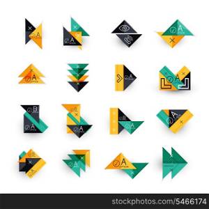 Set of infographic modern templates - triangles. Geometric shapes. For banners, business backgrounds, presentations