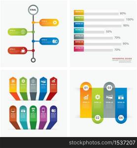 set of infographic templates flat design