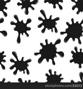 Set of ink Blots. Collection of drops and stains. Vector set of splash liquid and smudges. Paint Splatters. Endless seamless background, backdrop. Vector illustration