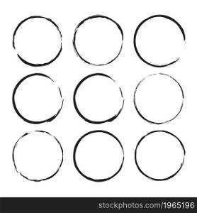 Set of ink circles silhouette. Geometric shapes. Art design. Abstract decor concept. Vector illustration. Stock image. EPS 10.. Set of ink circles silhouette. Geometric shapes. Art design. Abstract decor concept. Vector illustration. Stock image.