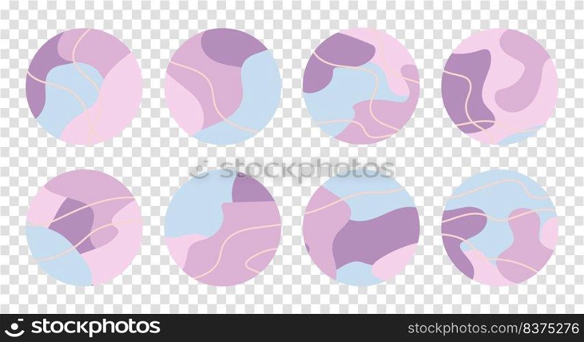 Set of Instagram Story Highlights Covers Icons. Social media stories collection wallpapers. Abstract geometric background with pastel colors. Bundle of templates for social media and blog.