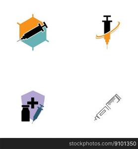 set of insulin injection icon illustration simple design element vector logo template