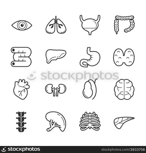 Set of internal organs icons , eps10 vector format