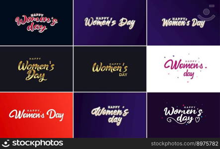 Set of International Women&rsquo;s Day cards with a logo