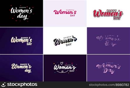 Set of International Women&rsquo;s Day cards with a logo