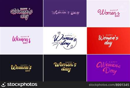 Set of International Women&rsquo;s Day cards with a logo