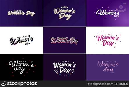 Set of International Women’s Day cards with a logo