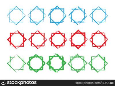 Set of intersecting hand-drawn square frames with torn edges with place for text. isolated on a white background. . Flat style isolated on white background.