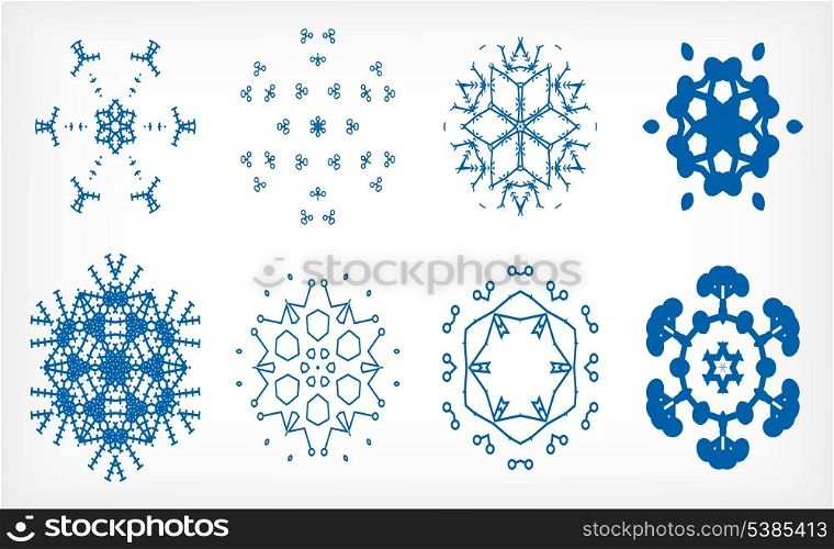 Set of isolated snowflakes for Christmas decor