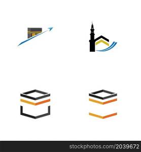 set of Kaaba Mecca Symbol Logo Illustration design template